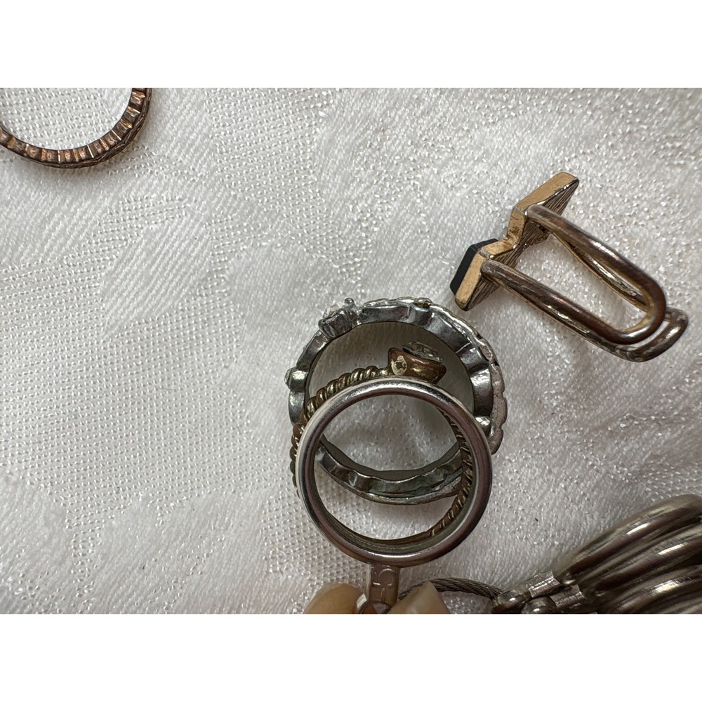 Boho Stackable Midi Rings Set Silver Tone Geometr… - image 7